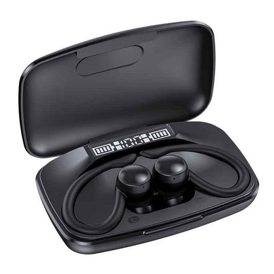 TWS Ear-Mounted LED Digital Display Noise Reduction Bluetooth Earphones With Power Bank Function
