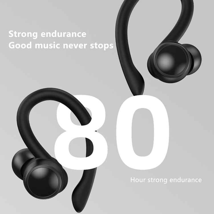 TWS Ear-Mounted LED Digital Display Noise Reduction Bluetooth Earphones With Power Bank Function