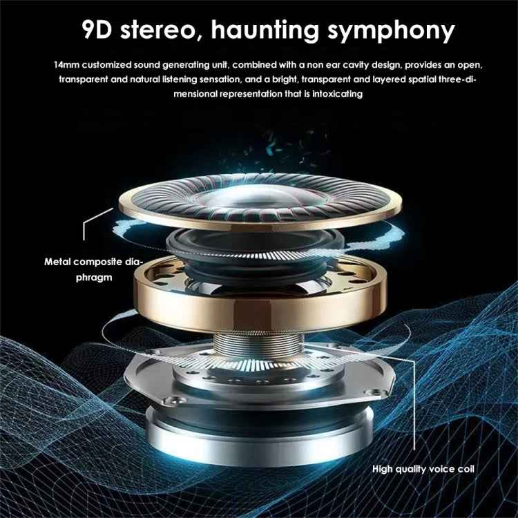 TWS Ear-mounted Sports Waterproof LED Digital Display Wireless Bluetooth Earphones