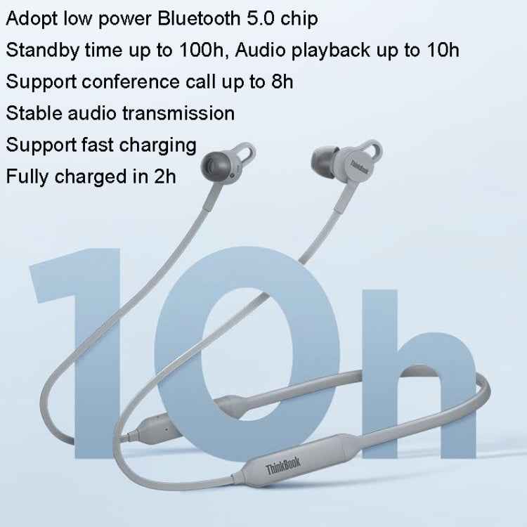 Lenovo ThinkBook UC100 Neckband Dual Wireless Bluetooth Earphone Cell Phone Computer Simultaneous Connection