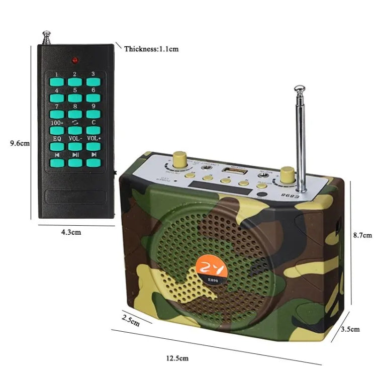25W  Bluetooth Voice Amplifier Bird Hunting Speaker Supports USB/TF/FM 1000m Remote Control, EU Plug, UK Plug, US Plug, AU Plug