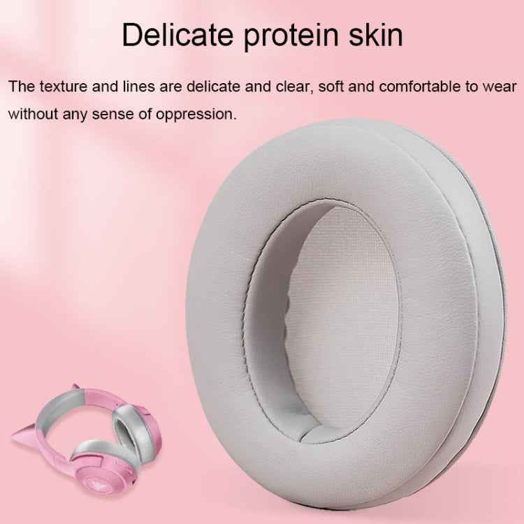 2pcs For Razer Kraken V3 Bluetooth Headset Sponge Cover Protein Leather Earmuffs