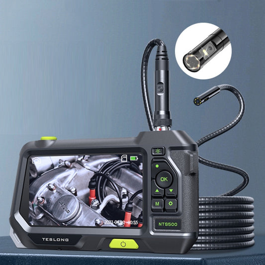 Teslong NTS500 5.5mm-3M Dual Lens 5 Inch Large Screen Industrial Pipe Borescope Industrial Inspection Tools, 5.5mm Dual Lens / 3m
