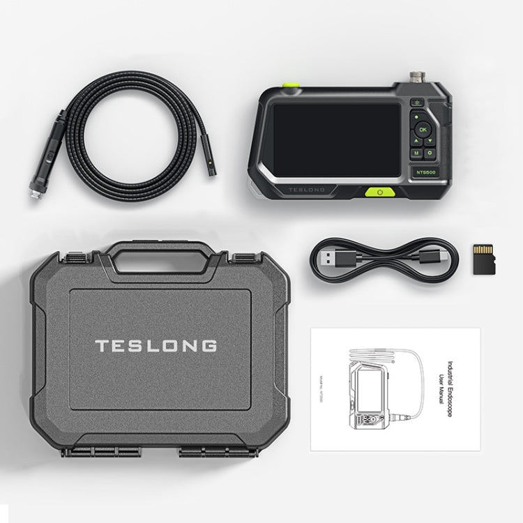 Teslong NTS500 5.5mm-3M Dual Lens 5 Inch Large Screen Industrial Pipe Borescope Industrial Inspection Tools, 5.5mm Dual Lens / 3m