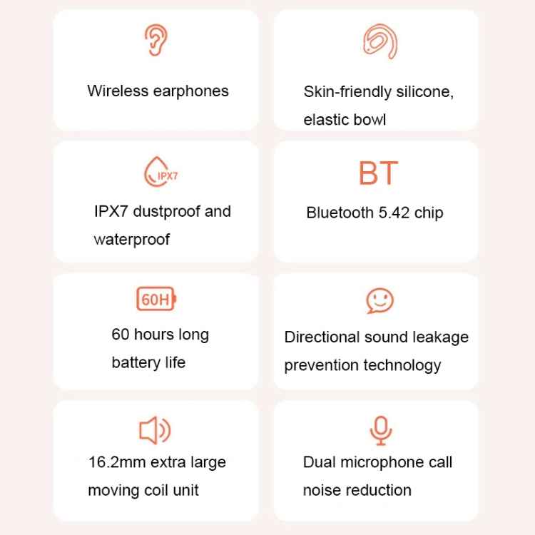 JS911 OWS Ear-mounted Dual-mic Call Noise Reduction LED Digital Display Bluetooth Earphones