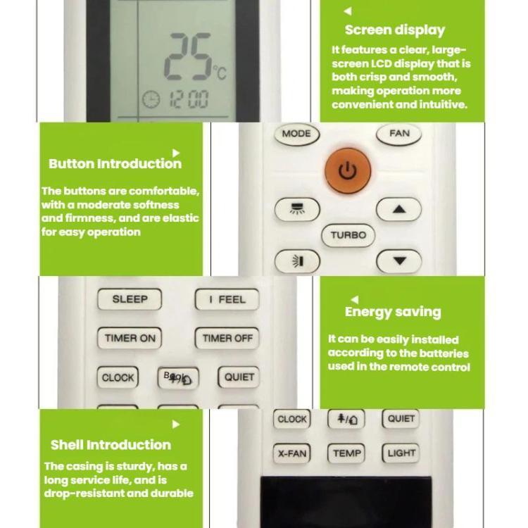 For Gree Air Conditioner English Heating&Cooling Remote Control YACIFB, YACIFB