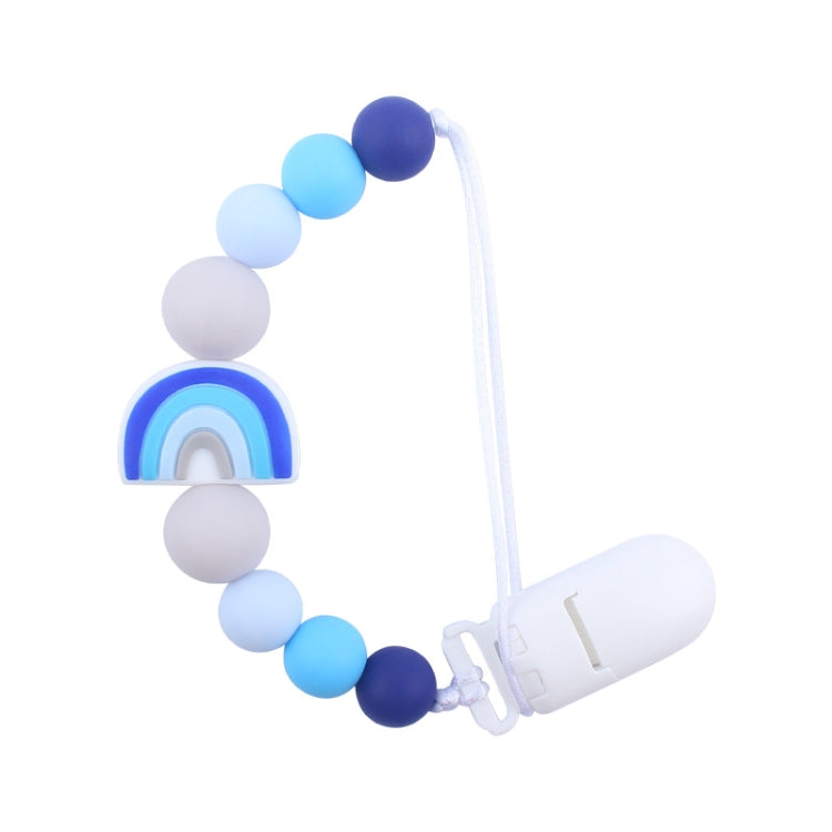 Baby Anti-drop Chain Pacifier Clips Silicone Rainbow Beads Dummy Holder Nipple Clip