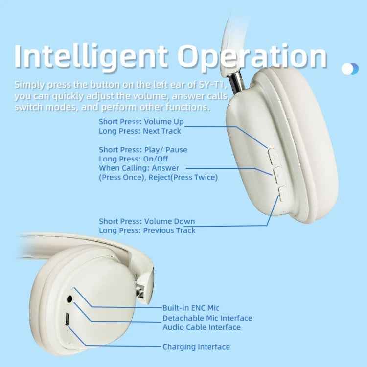 SOYTO SY-T1 Wireless Headset Bluetooth Gaming Headset With Plug Play Microphone