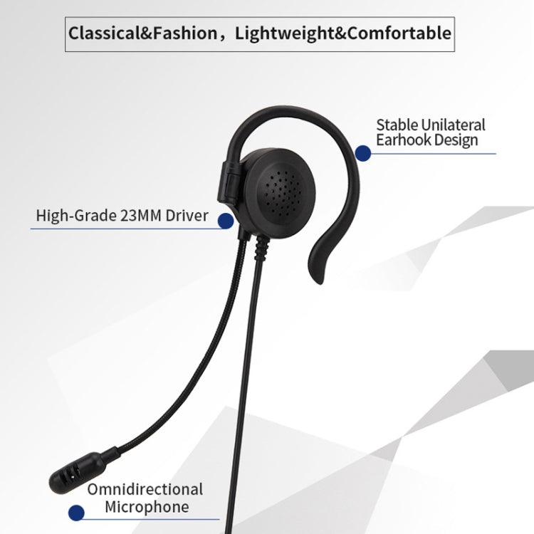SOYTO SY227 Single-side Operator Ear Hook Headset Corded Computer Headset, 3.5mm, Separation USB Wire Control