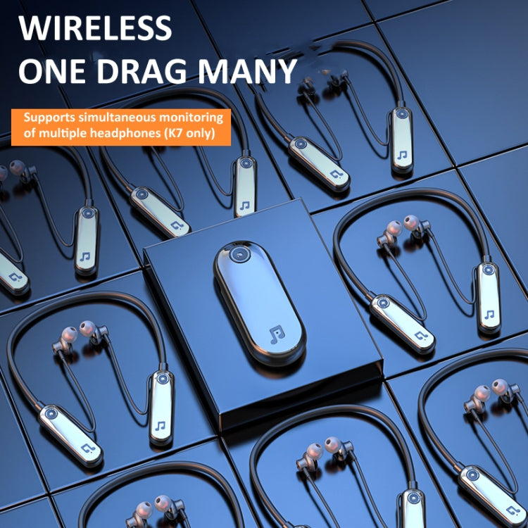 2.4G Hanging Neck In-ear Wireless Monitoring Headphones Long Playtime Sports Earphones, K6, K7 With Transmitter, K7