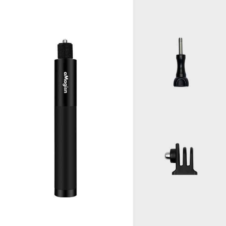 aMagisn 70cm Invisible Straight Pull Selfie Stick Sports Camera Accessories, Single Rod, Rod+1/4 Turn 3 Jaw+Screw, Rod+1/4 Turn 3 Jaw+Screw+Phone Clip