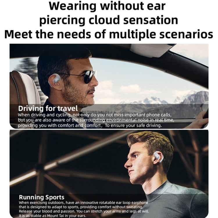 OWS Hanging Ear Bluetooth Earphones With Digital Display Charging Compartment