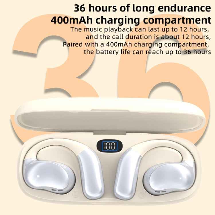OWS Hanging Ear Bluetooth Earphones With Digital Display Charging Compartment