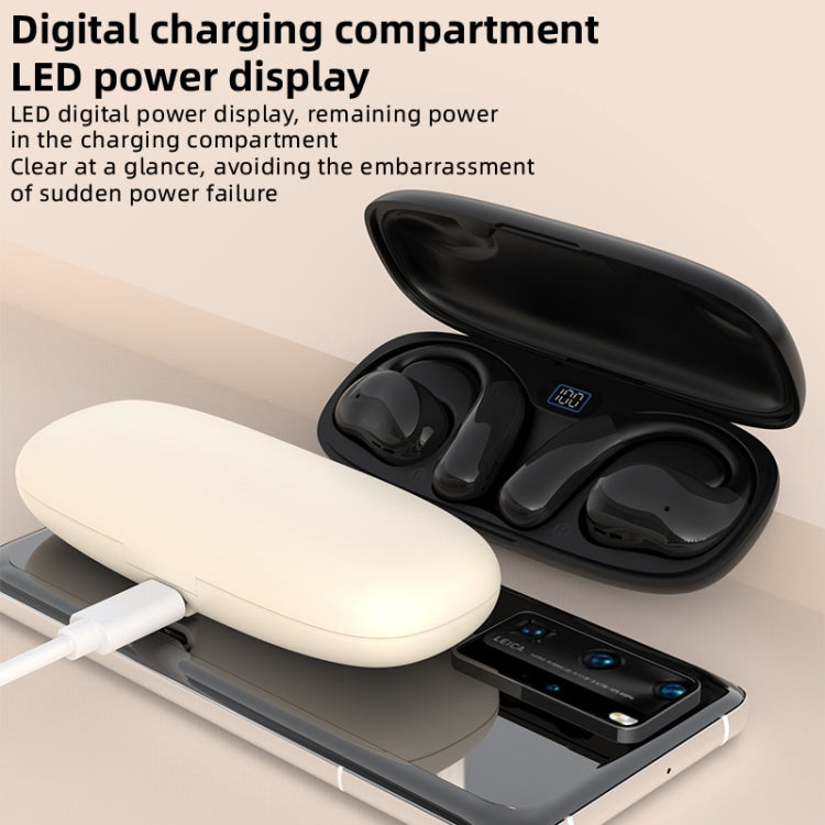 OWS Hanging Ear Bluetooth Earphones With Digital Display Charging Compartment