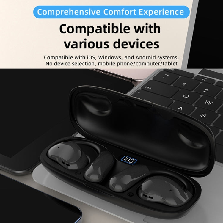 OWS Hanging Ear Bluetooth Earphones With Digital Display Charging Compartment