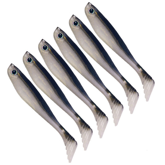 6pcs /Pack HENGJIA T-Tail Soft Dummy Bait Freshwater Fishing Lures