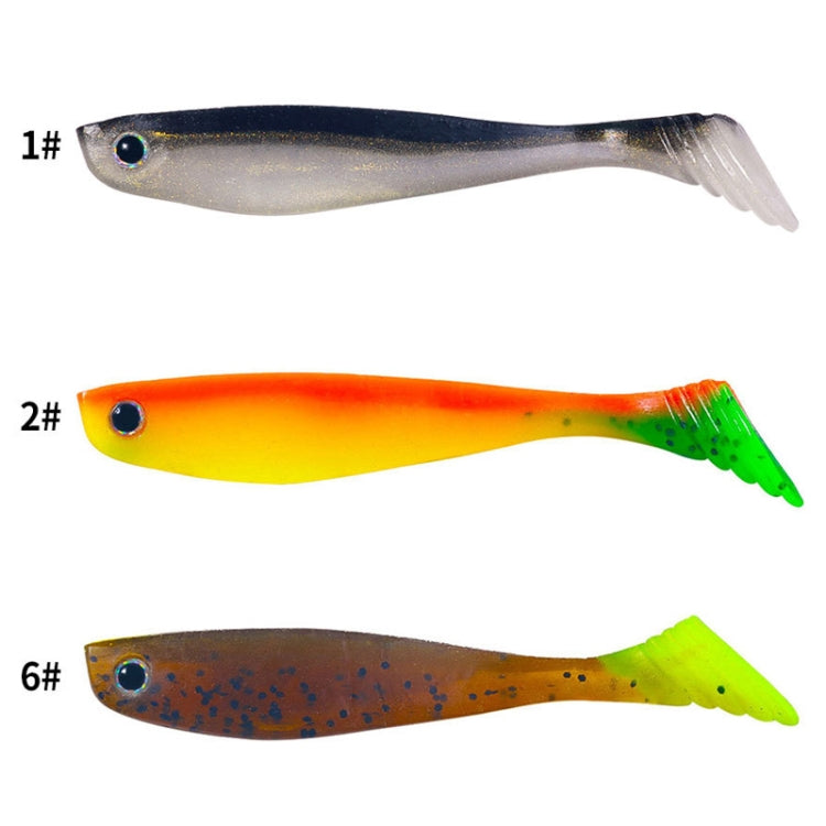 6pcs /Pack HENGJIA T-Tail Soft Dummy Bait Freshwater Fishing Lures