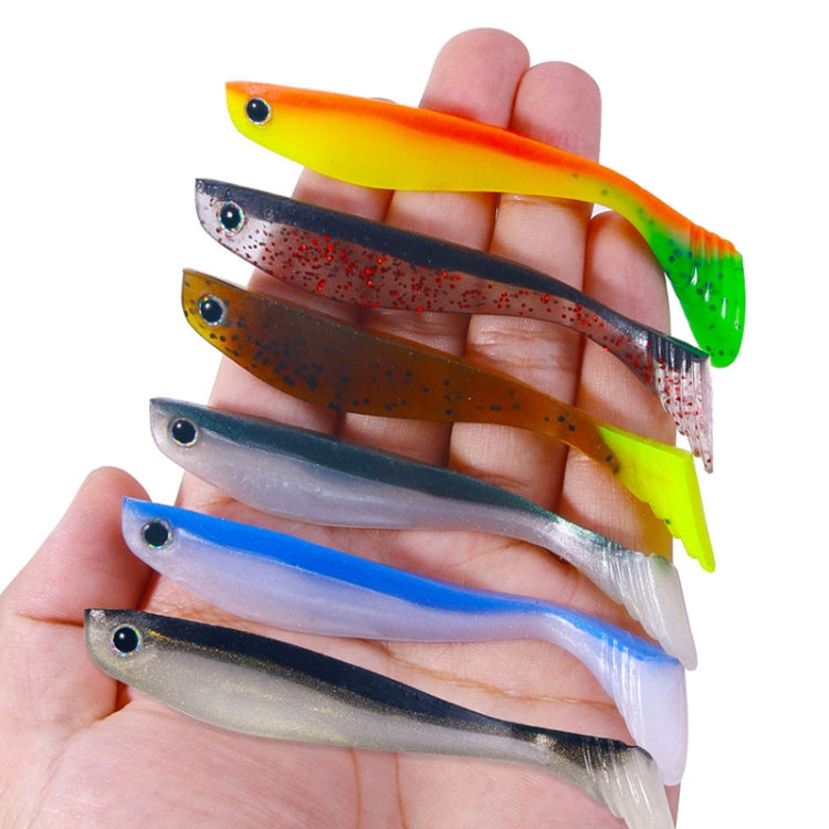 6pcs /Pack HENGJIA T-Tail Soft Dummy Bait Freshwater Fishing Lures, 10cm 5.3g