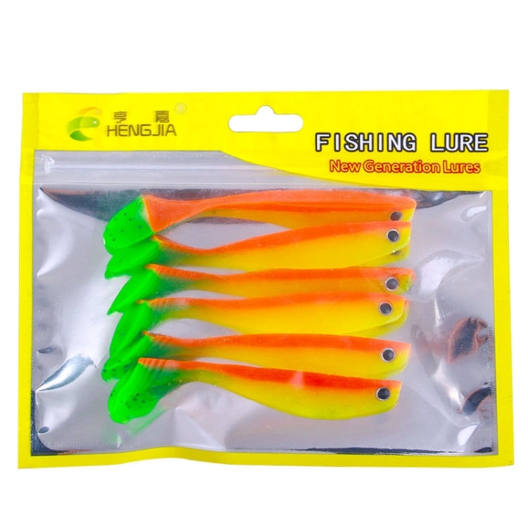 6pcs /Pack HENGJIA T-Tail Soft Dummy Bait Freshwater Fishing Lures
