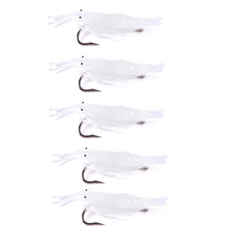 5pcs /Pack HENGJIA SO064 Imitation Grass Shrimp Dummy Bait Lua Fishing Soft Lures, 4cm 1.5g