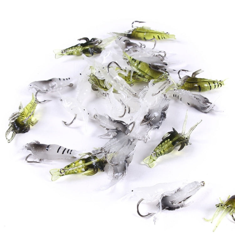 5pcs /Pack HENGJIA SO064 Imitation Grass Shrimp Dummy Bait Lua Fishing Soft Lures, 4cm 1.5g
