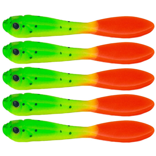 5pcs /Pack HENGJIA SO177 Dual Color Imitation Fishing Lure Freshwater Soft Dummy Bait