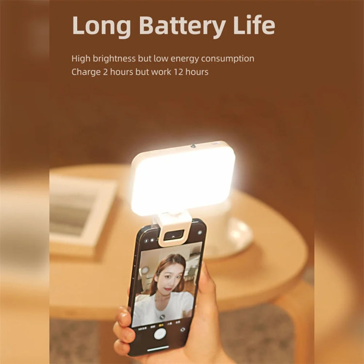 66 LEDs Selfie Fill Light Rechargeable 3 Modes Clip-on Pocket Light For Phone, Laptop, Tablet Meeting, 66 LEDs  White, 66 LEDs  Black