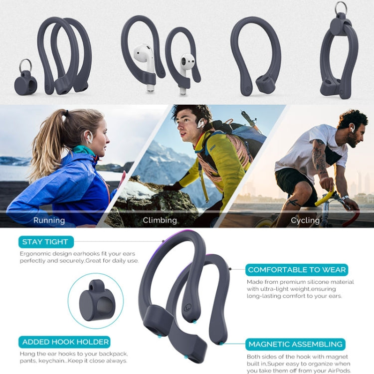 AhaStyle PT78 1pair Wireless Earphones Magnetic Silicone Storage Anti-Loss Earhooks For Apple AirPods 1 / 2 / 3 / Pro / Pro 2