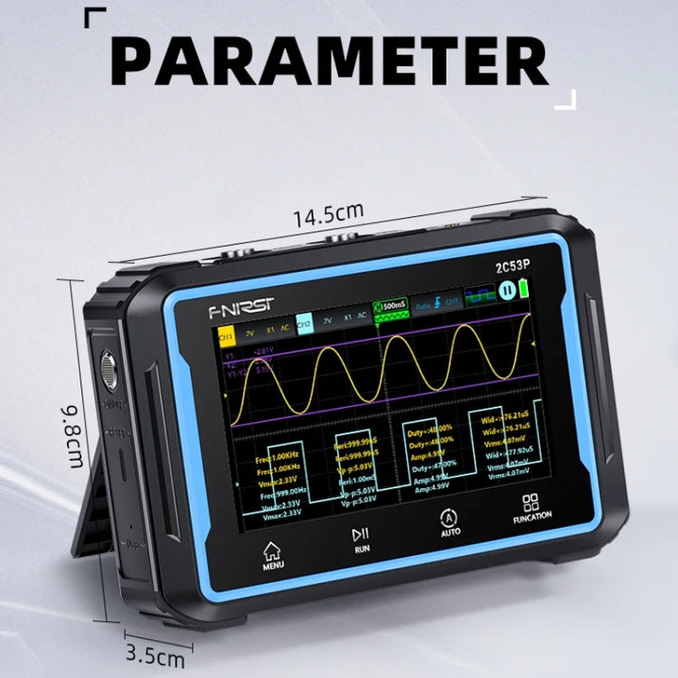 FNIRSI 2C53P Dual Channel Flat Panel Digital Oscilloscope Multimeter Signal Generator 3 In 1, 2C53P