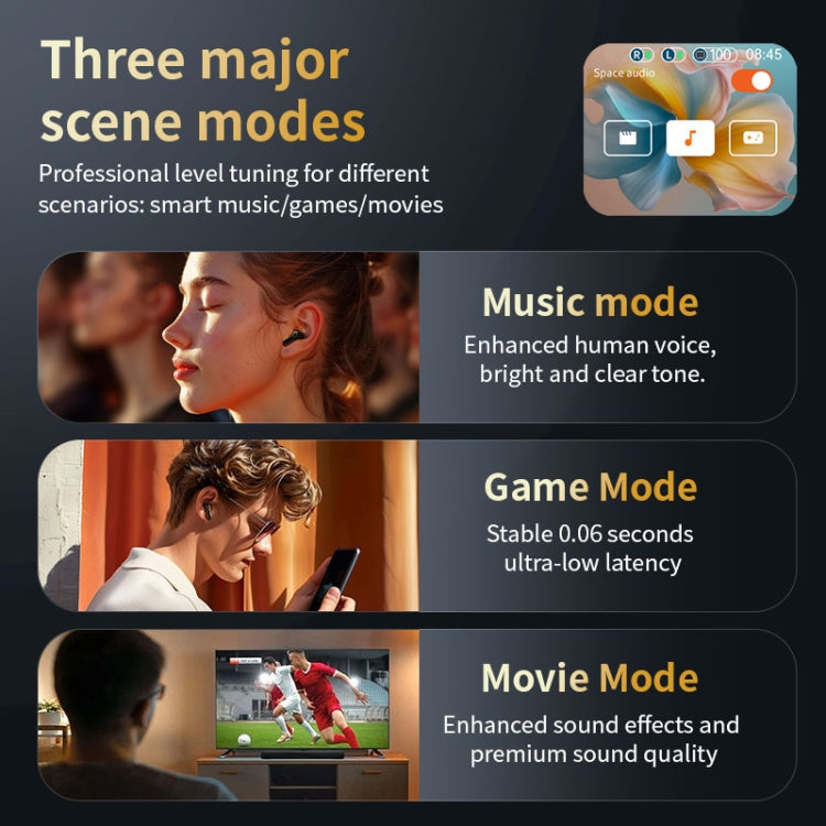 LX-10 Full-Color Touch Screen ANC+ENC Dual Noise Reduction In-Ear Wireless Bluetooth Earphone