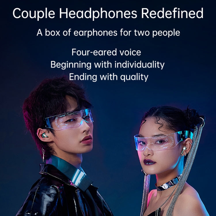 M21 2pairs Bluetooth 5.2 Earphones TWS Wireless Couple Noise Canceling Waterproof Earbuds
