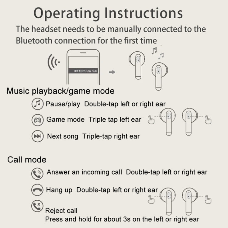 Edifier N2 Pods In-Ear Earbuds Sport Talk Wireless Bluetooth Earphones