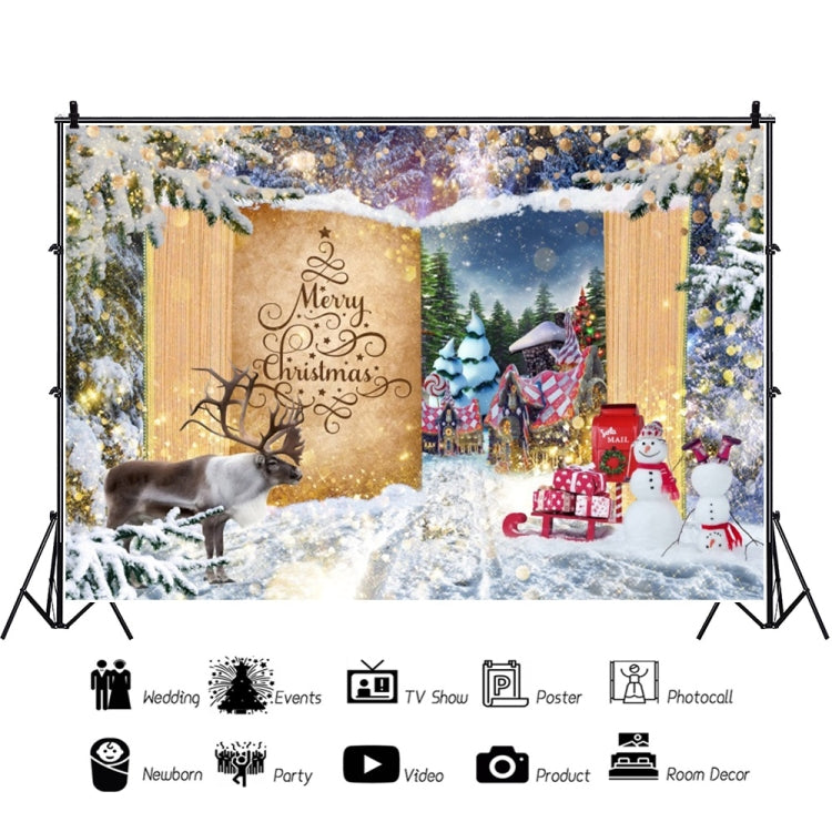 120x80cm Christmas Wreath Snow Scene Photography Background Curtain, 11421618, 11421670, 11421909, 11422035, 11422036, 11422037, 12805213, 12805214, 12805218