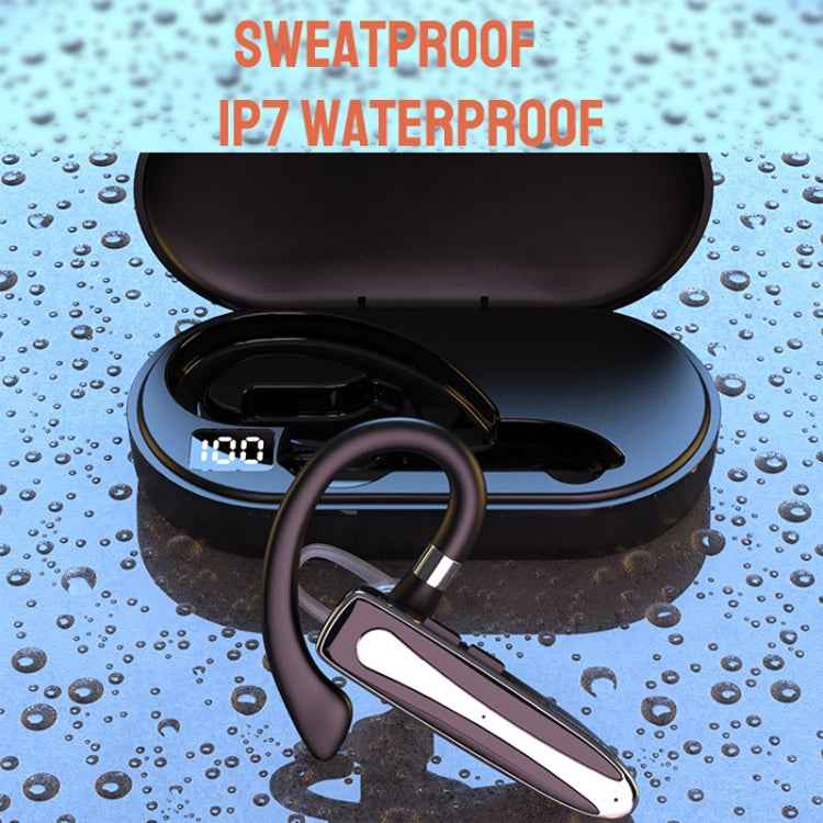 Bluetooth Earphone With Digital Display Charging Compartment Wireless Earphone For Car Talking Noise Reduction