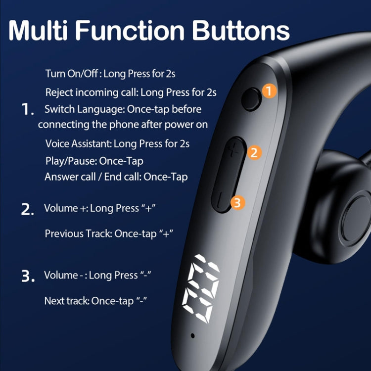 M-W8 Bone Conduction Digital On-Ear Single Ear Bluetooth Earphone