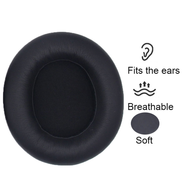 1pair For SteelSeries Arctis Nova 3 / 5 / 7 / Pro Wired Headphone Sponge Cover, Black Leather, Black Pattern, Gray Net