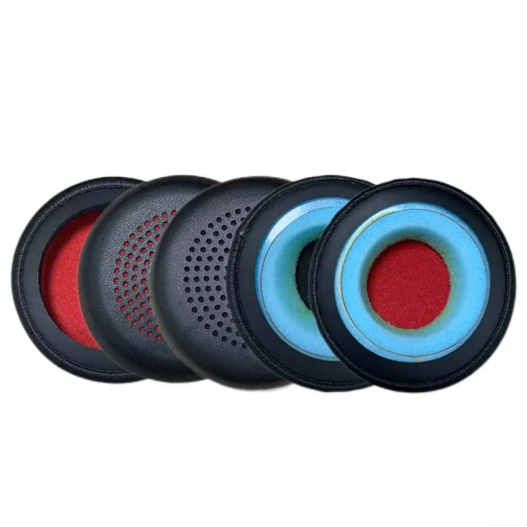 1pair For Plantronics UC B825 Headphone Leather Sponge Cover Earmuffs, Red Mesh Sponge, Black Mesh Sponge, Red Mesh Leather, Black Mesh Leather