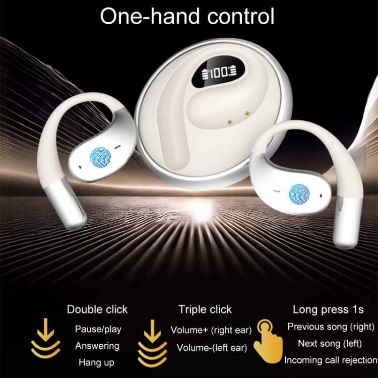 Q93 Planet Energy Ring Rotating Open-Ear Bluetooth Earphone With Lanyard