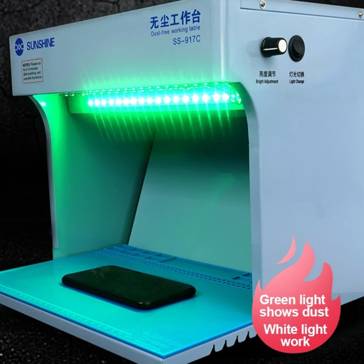 SUNSHINE SS-917C Mobile Phone Screen Repair Dust-free Workbench Green White Light Dual Lamps Dust Display Lamp Operator Bench