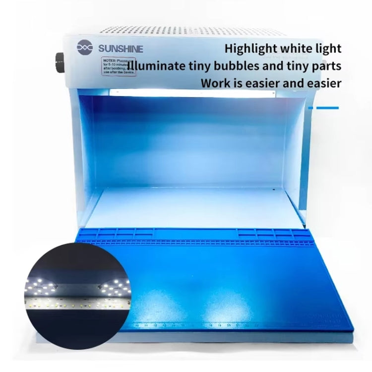SUNSHINE SS-917C Mobile Phone Screen Repair Dust-free Workbench Green White Light Dual Lamps Dust Display Lamp Operator Bench, US Plug, EU Plug