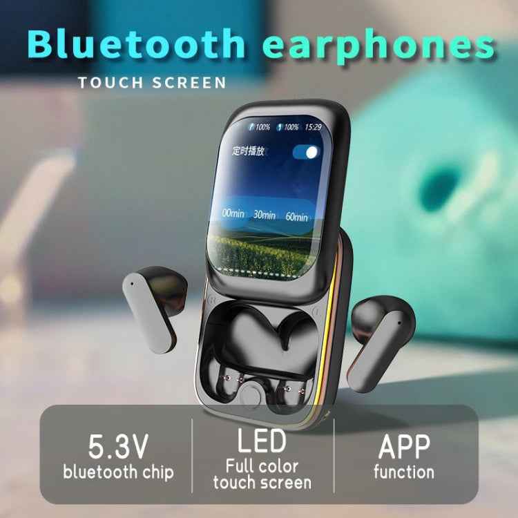 IB G9 Slider Bluetooth Earbuds With Smart Touch-Control Color Screen Supports APP And Multiple Languages