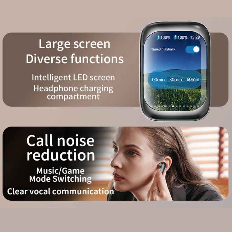 IB G9 Slider Bluetooth Earbuds With Smart Touch-Control Color Screen Supports APP And Multiple Languages
