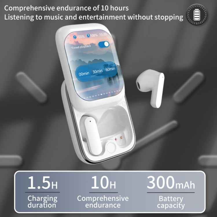 IB G9 Slider Bluetooth Earbuds With Smart Touch-Control Color Screen Supports APP And Multiple Languages
