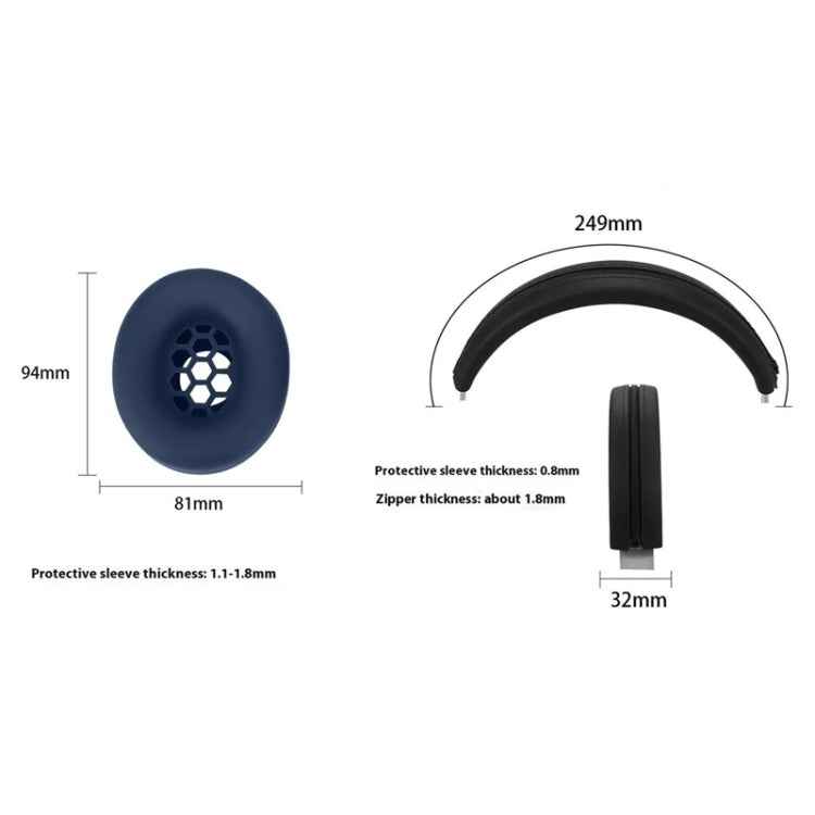For Beats Studio Pro Headphones Silicone Ear Cushion + Headband Cover Set