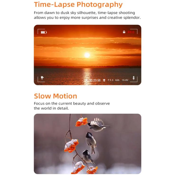 Ordro HD DV Three-Axis Anti-Shake Gimbal Rotating Screen Pocket Camera, M5