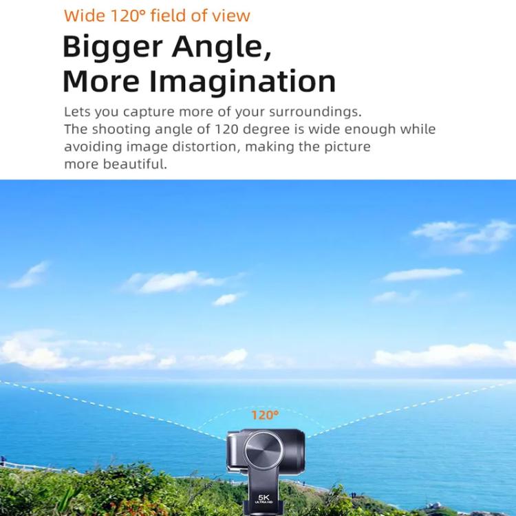 Ordro HD DV Three-Axis Anti-Shake Gimbal Rotating Screen Pocket Camera, M5