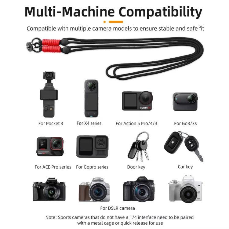 BRDRC Camera Strap Crossbody Lanyard With 1/4 inch Screw Anti-loss Rope Accessory