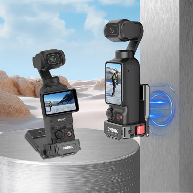 For DJI OSMO Pocket 3 BRDRC PO3005 Multi-functional Magnetic Base Expansion Back Clip Holder Adapter Bezel Accessory, For DJI OSMO Pocket 3 Tarnish