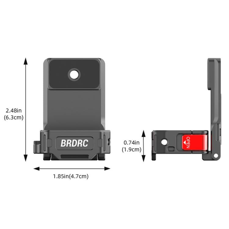 For DJI OSMO Pocket 3 BRDRC PO3005 Multi-functional Magnetic Base Expansion Back Clip Holder Adapter Bezel Accessory, For DJI OSMO Pocket 3 Tarnish