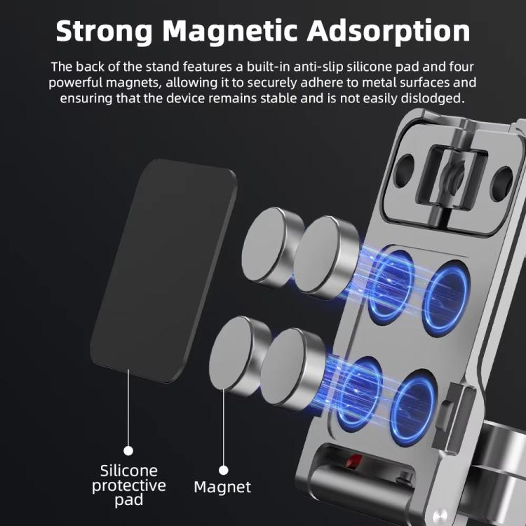 For DJI OSMO Pocket 3 BRDRC PO3005 Multi-functional Magnetic Base Expansion Back Clip Holder Adapter Bezel Accessory, For DJI OSMO Pocket 3 Tarnish